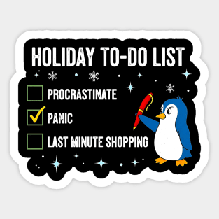 Procrastinate Panic Last Minute Shopping Christmas Sticker